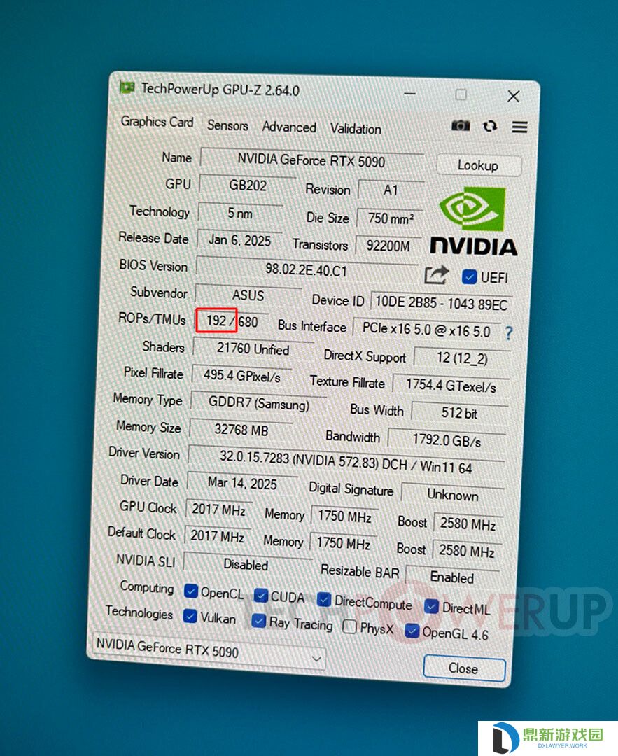 人类的悲喜并不相通：华硕 RTX 5090 夜神显卡爆出 192 个 ROPs“超规格”型号，看齐 RTX PRO 6000