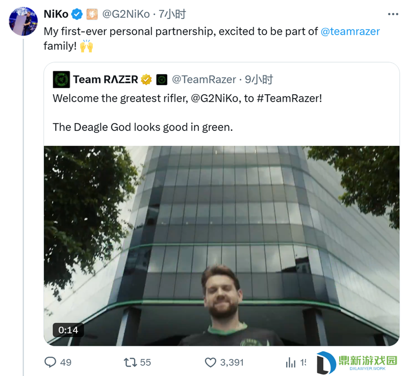 NiKo与雷蛇达成合作，正式加盟雷蛇团队