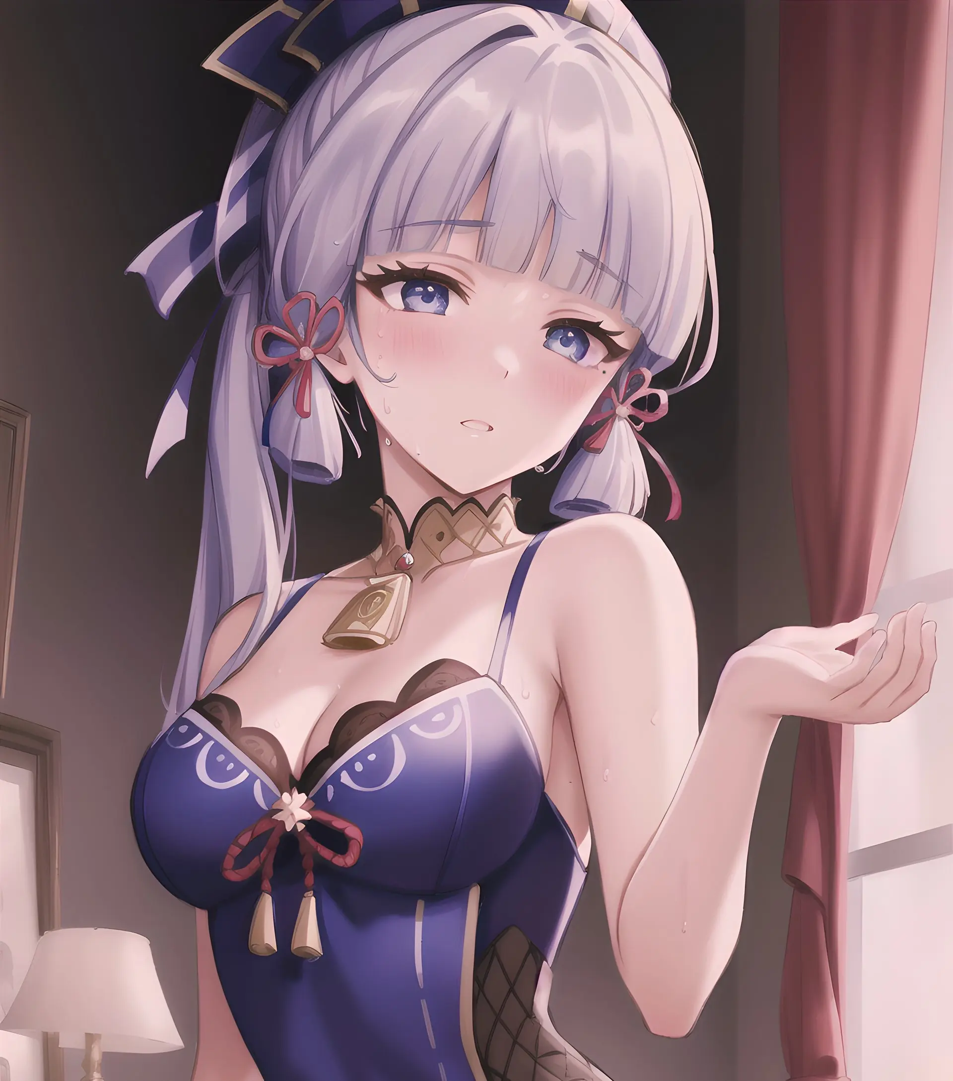 原神神里绫华开襟茹液狂飙美图（动漫美女人物乱飙乳液无码高清图片）